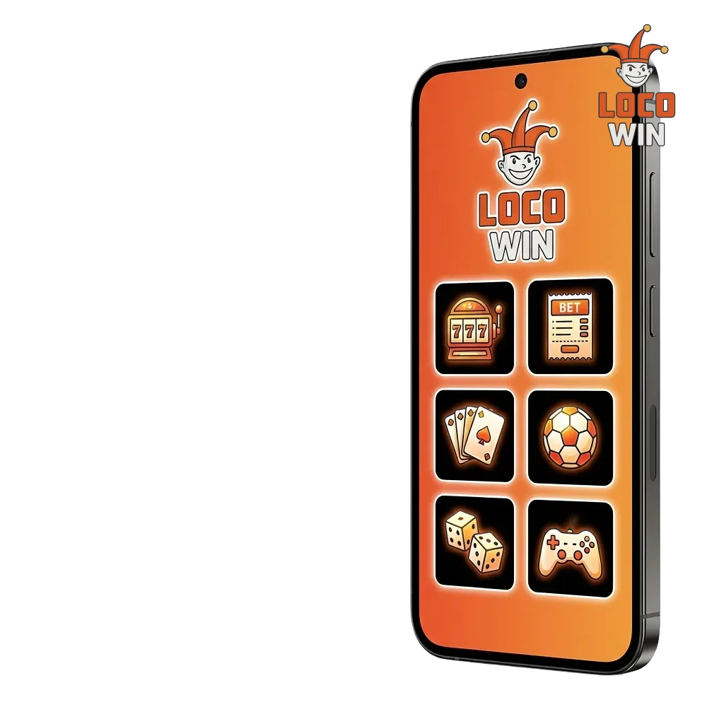 Locowin Android app icon showing sports betting and casino games accessible on mobile devices