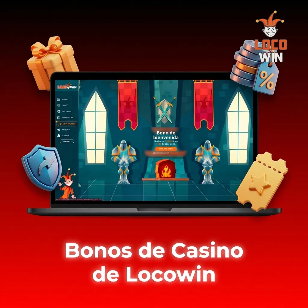 Locowin Casino bonuses including welcome bonus, weekly reload, free spins, and cashback promotions displayed