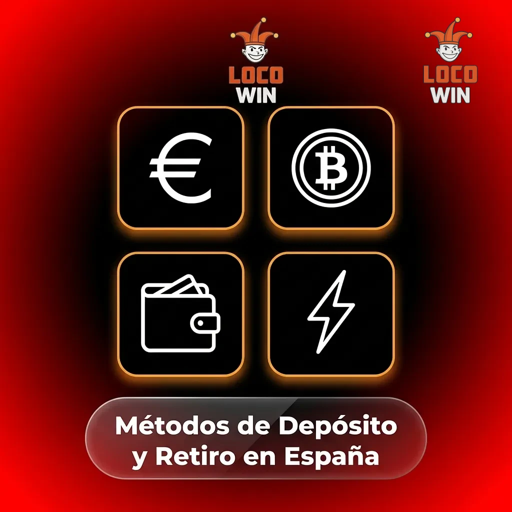 Iconos de métodos de pago disponibles en España: Visa, MasterCard, transferencias bancarias, Neosurf y MiFinity