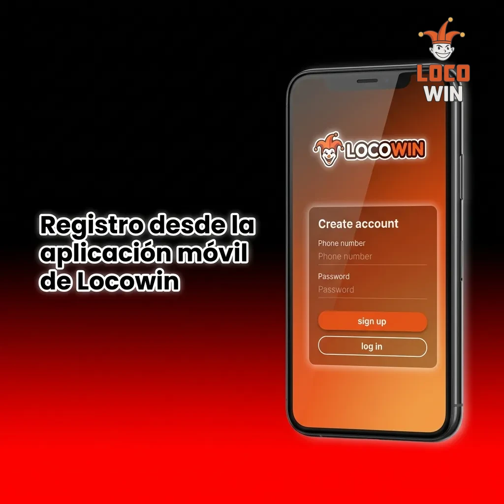 Locowin mobile app registration screen showing account creation options and step-by-step signup process